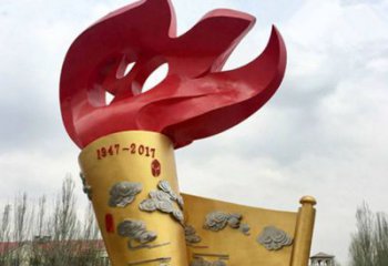 大型商場(chǎng)火苗雕塑 仿真景觀雕塑 鏡面火焰頭雕塑