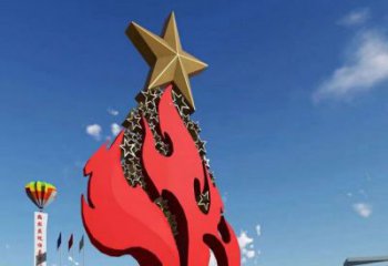 公園火苗雕塑 鏡面公園景觀雕塑 景觀火焰頭雕塑