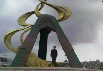 商業街火苗雕塑 烤漆火焰頭雕塑 彩繪景觀雕塑