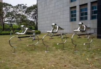 鏤空賽車雕塑 噴水園林賽車人雕塑 住宅小區體育雕塑