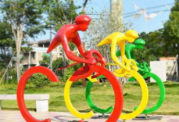 噴漆賽車雕塑 中式村口賽車人雕塑 草地體育雕塑