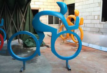 中式賽車雕塑 烤漆大型賽車人雕塑 酒店體育雕塑