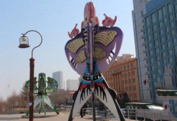 大型風(fēng)箏雕塑 歐式步行街景觀雕塑 彩繪雕塑