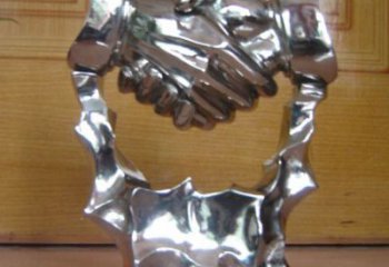 現代握手雕塑 大型別墅區雕塑 彩繪誠信雕塑