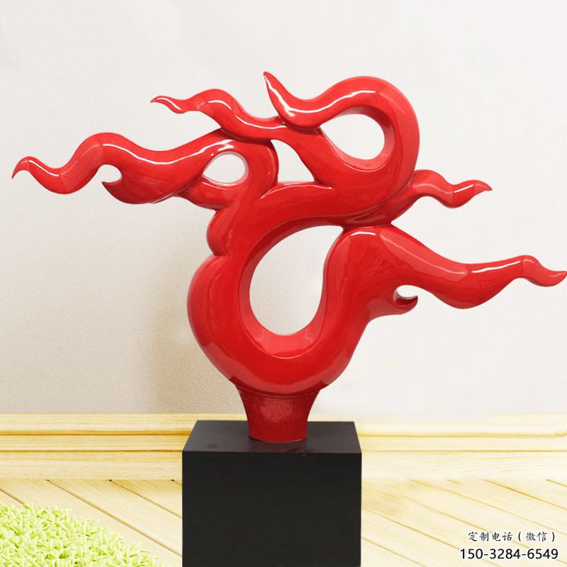 幾何火把雕塑 發光公園篝火雕塑 大門口星火相傳主題