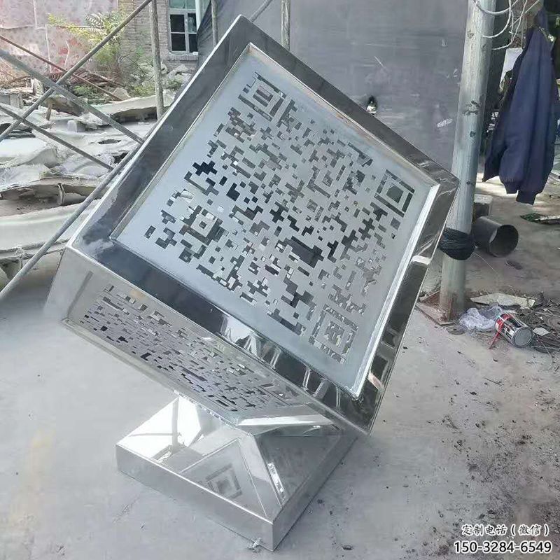 廣場立方體雕塑 抽象幾何體雕塑 烤漆雕塑