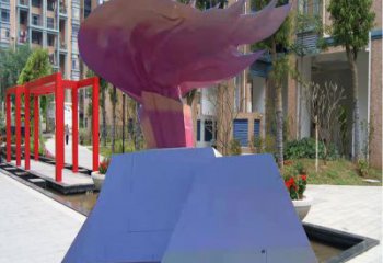 現代火把雕塑 大型別墅區星火相傳主題 彩繪篝火雕塑