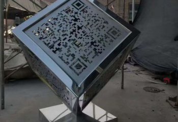 商業街立方體雕塑 烤漆雕塑 彩繪幾何體雕塑