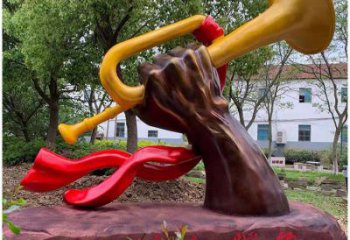 園林沖鋒號雕塑 城市廣場雕塑 步行街?jǐn)[件