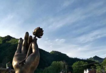 大型商場佛手雕塑 仿真觀音手雕塑 鏡面雕塑