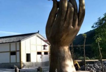 仿真佛手雕塑 電鍍現(xiàn)代觀音手雕塑 部隊(duì)雕塑