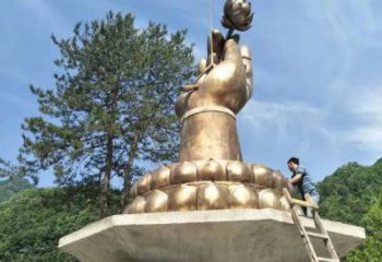 公園佛手雕塑 鏡面公園觀音手雕塑 景觀雕塑