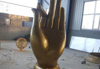 烤漆佛手雕塑 鋼管觀音手雕塑 室內(nèi)雕塑