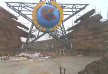 彩繪五角星雕塑 電鍍現代黨建雕塑 公園紅色文化