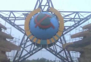 街頭五角星雕塑 大型別墅區紅色文化 鋼管黨建雕塑