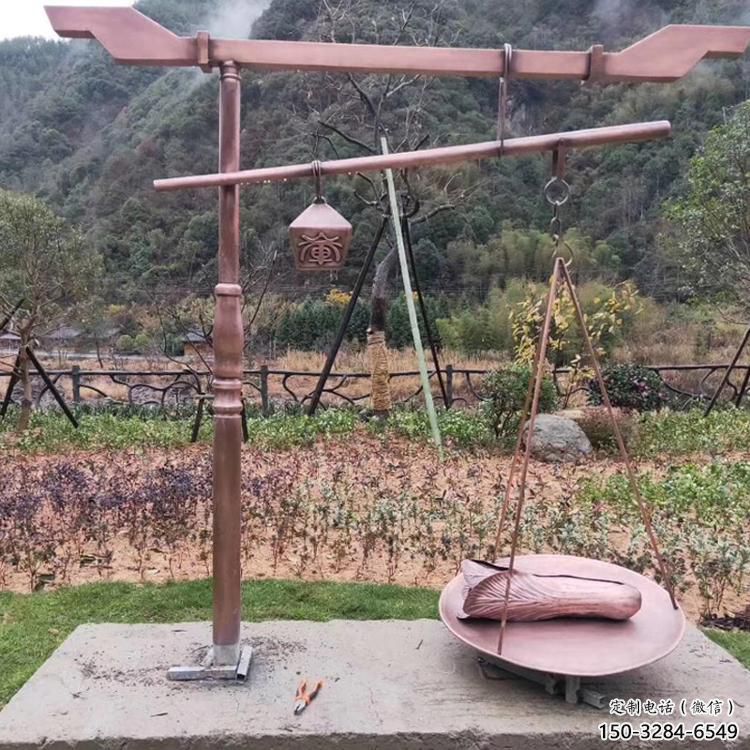鑄造天平雕塑 中式村口公平雕塑 景觀天平秤雕塑