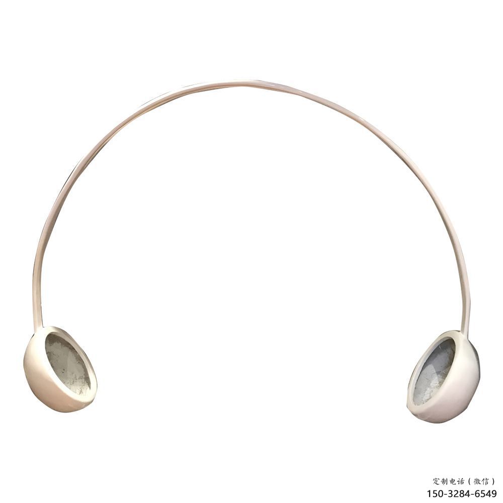 創(chuàng)意耳麥雕塑 啞光音樂雕塑 公園耳機(jī)雕塑