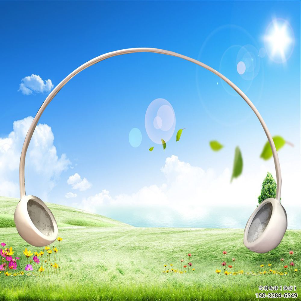 耳麥雕塑 歐式步行街音樂雕塑 大型耳機雕塑