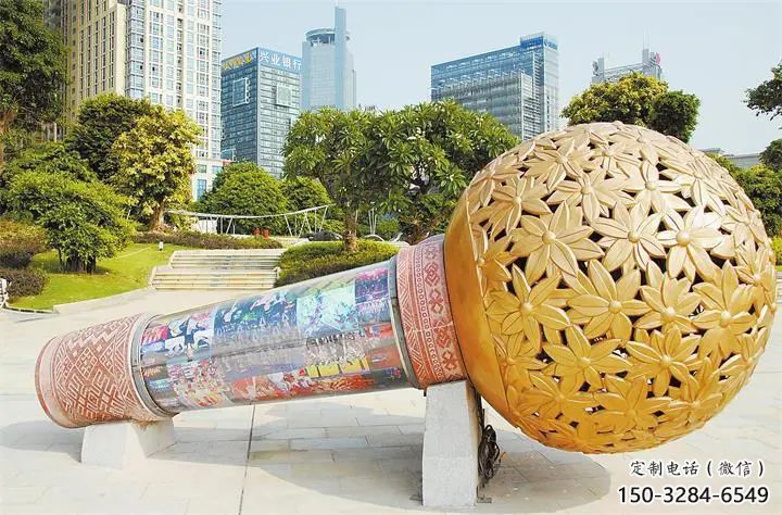 仿真麥克風雕塑 電鍍現代音樂雕塑 部隊話筒雕塑