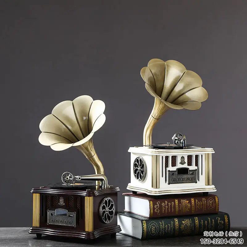 商業(yè)街麥克風(fēng)雕塑 烤漆話(huà)筒雕塑 彩繪音樂(lè)雕塑