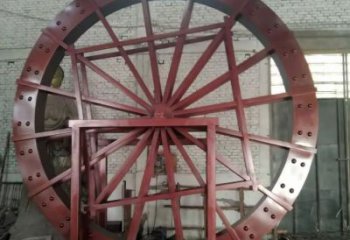 創意水車雕塑 啞光仿古雕塑 公園雕塑