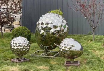 彩繪松塔雕塑 電鍍現(xiàn)代松果造型 公園雕塑