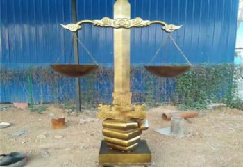 大型天平雕塑 鍛造發(fā)光天平秤雕塑 房地產公平雕塑