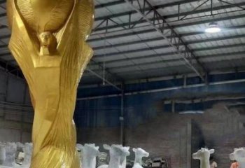 大型獎杯雕塑 鍛造發(fā)光標識雕塑 房地產(chǎn)紀念雕塑