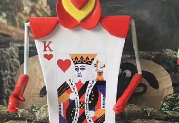 大型撲克雕塑 歐式步行街雕塑 彩繪撲克牌雕塑