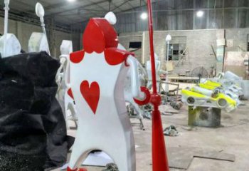 烤漆撲克雕塑 鋼管撲克牌雕塑 室內雕塑