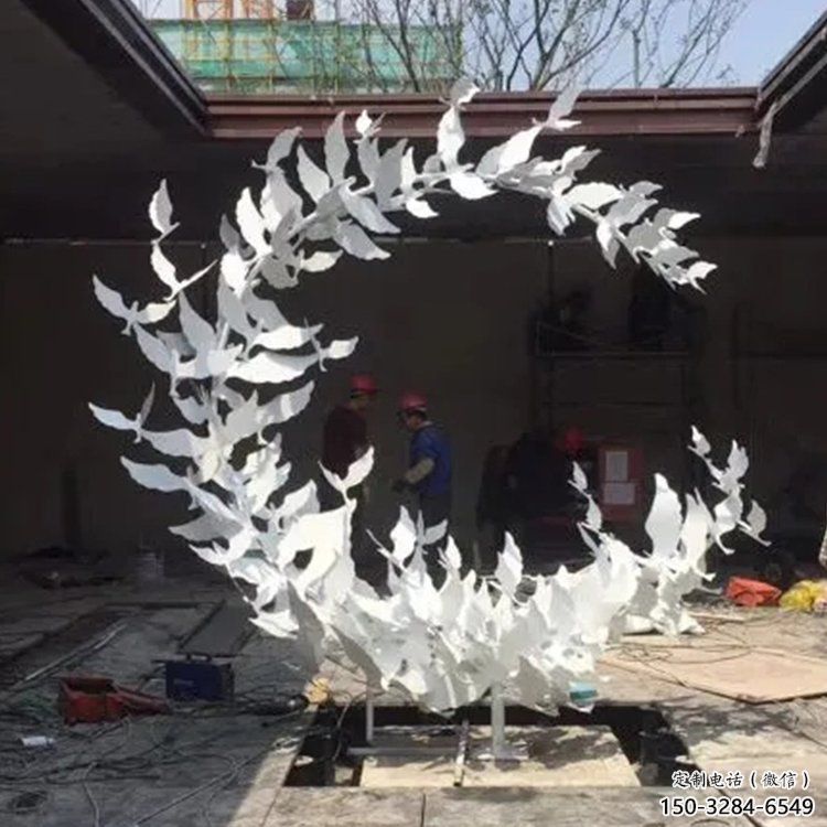 創意花環雕塑 啞光環形雕塑 公園雕塑