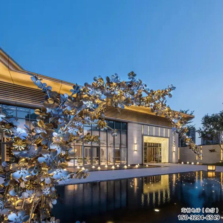 鏡面花環雕塑 烤漆大型雕塑 彩繪環形雕塑