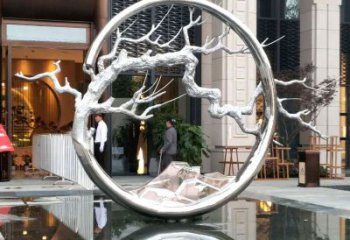 幾何花環雕塑 發光公園雕塑 大門口環形雕塑