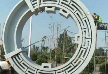 庭院花環(huán)雕塑 公園雕塑 鍛造環(huán)形雕塑