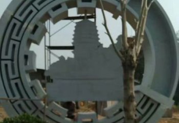 中式花環雕塑 啞光環形雕塑 游樂場雕塑