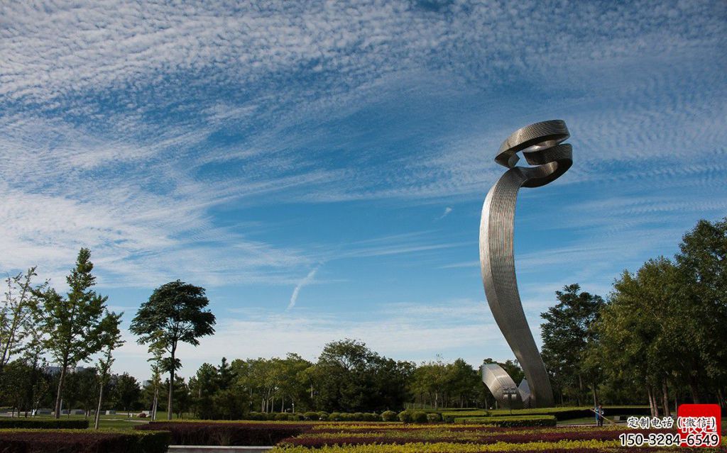 拉絲如意雕塑 鏤空創意雕塑 別墅區雕塑