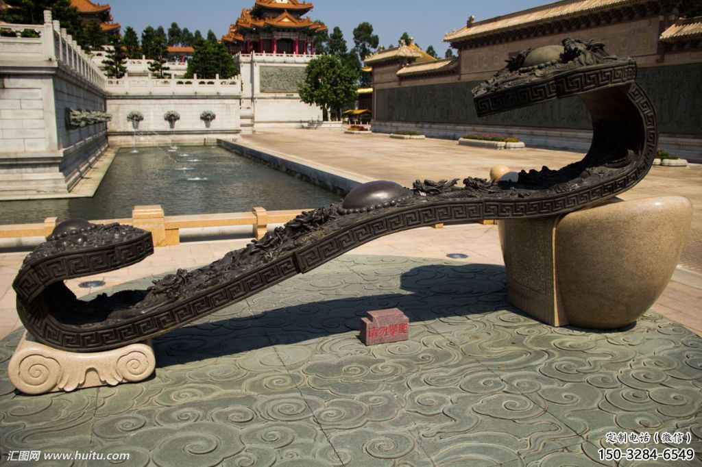 切面如意雕塑 燈光庭院雕塑 校園建筑雕塑