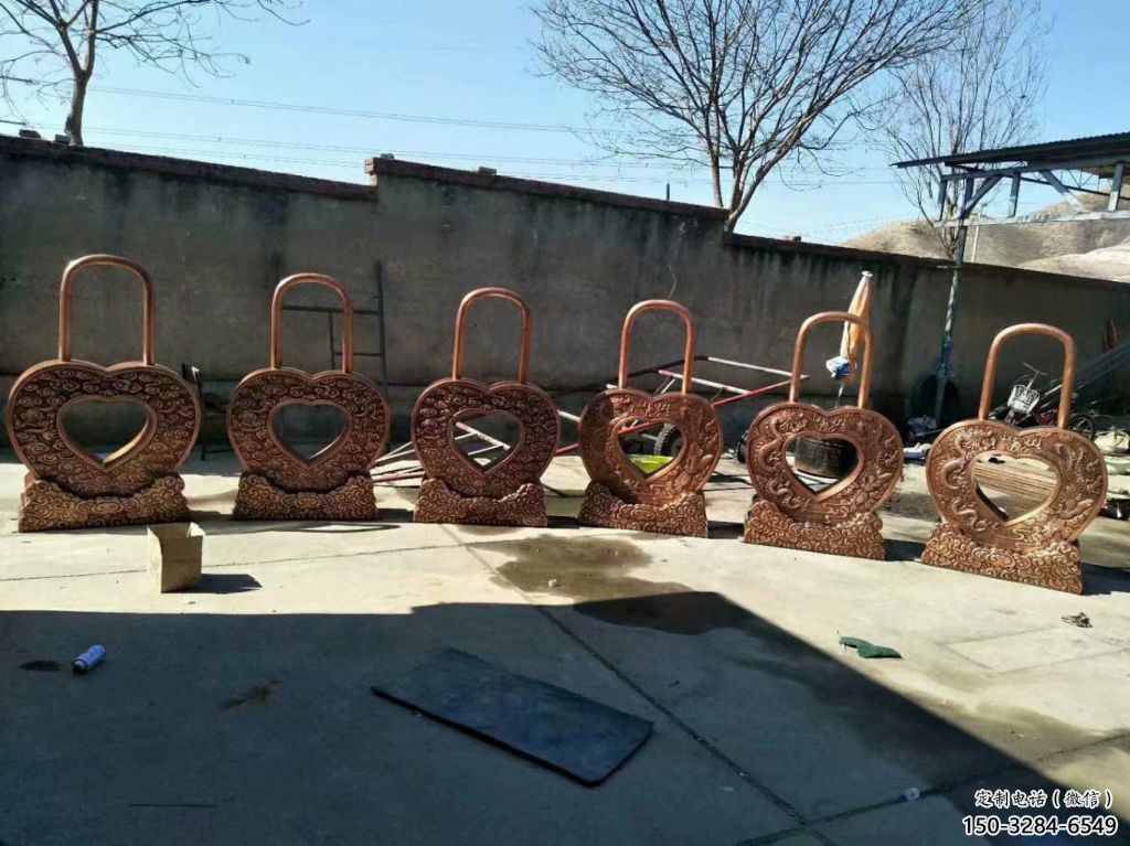 房地產(chǎn)鎖子雕塑 剪影同心鎖雕塑 鍛造雕塑