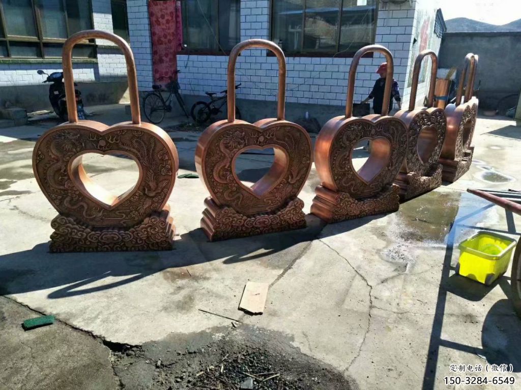 企業鎖子雕塑 鑄造公園同心鎖雕塑 歐式雕塑