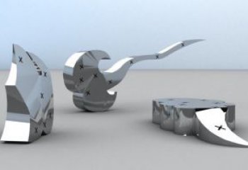 鏡面如意雕塑 烤漆大型雕塑 彩繪建筑雕塑