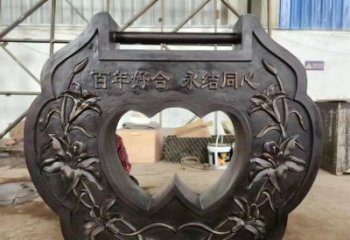 步行街鎖子雕塑 游樂場同心鎖雕塑 鑄造雕塑