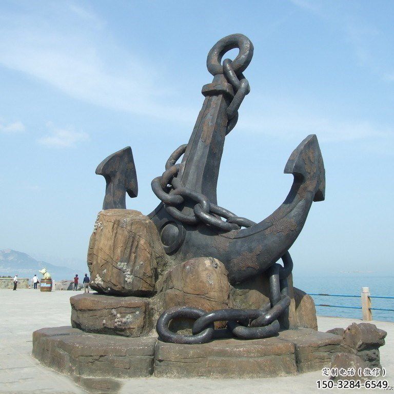 烤漆船錨雕塑 鋼管碼頭雕塑 室內雕塑