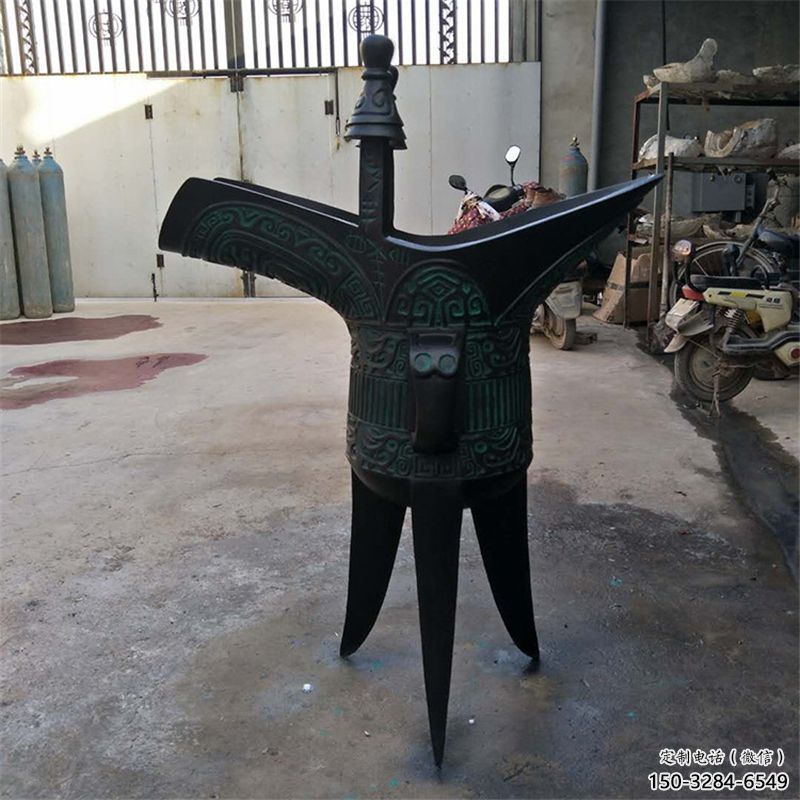 公園酒尊雕塑 鏡面公園酒尊杯雕塑 景觀酒器雕塑