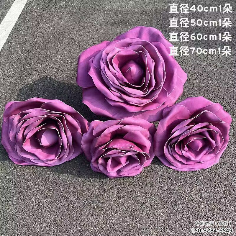 大型商場月季花雕塑 仿真花卉雕塑 鏡面花朵雕塑