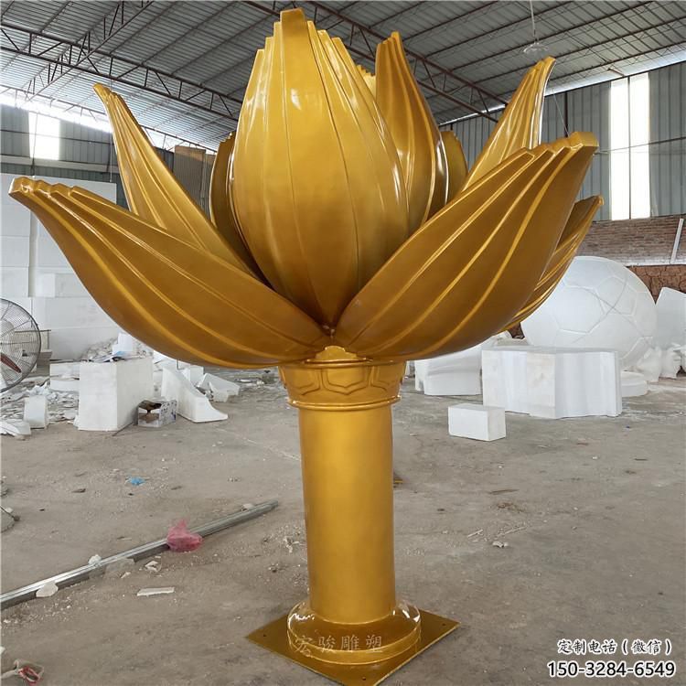 彩繪蓮花雕塑 電鍍現代水蓮花雕塑 公園花卉雕塑