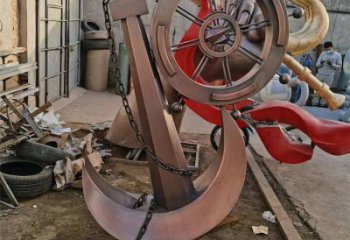 公園船錨雕塑 鏡面公園碼頭雕塑 景觀雕塑