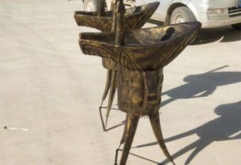 抽象酒尊雕塑 啞光酒尊杯雕塑 室內(nèi)酒器雕塑