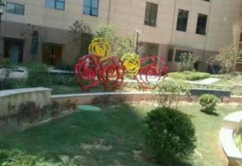 月季花雕塑 歐式步行街花卉雕塑 大型花朵雕塑