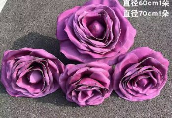 大型商場月季花雕塑 仿真花卉雕塑 鏡面花朵雕塑