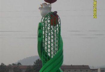 景觀月季花雕塑 剪影花卉雕塑 商業街花朵雕塑